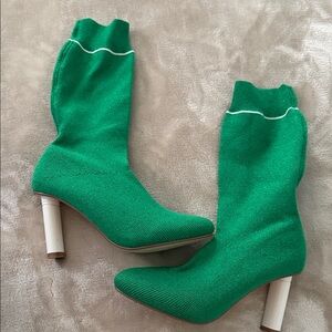 Green Knit Women's Boots